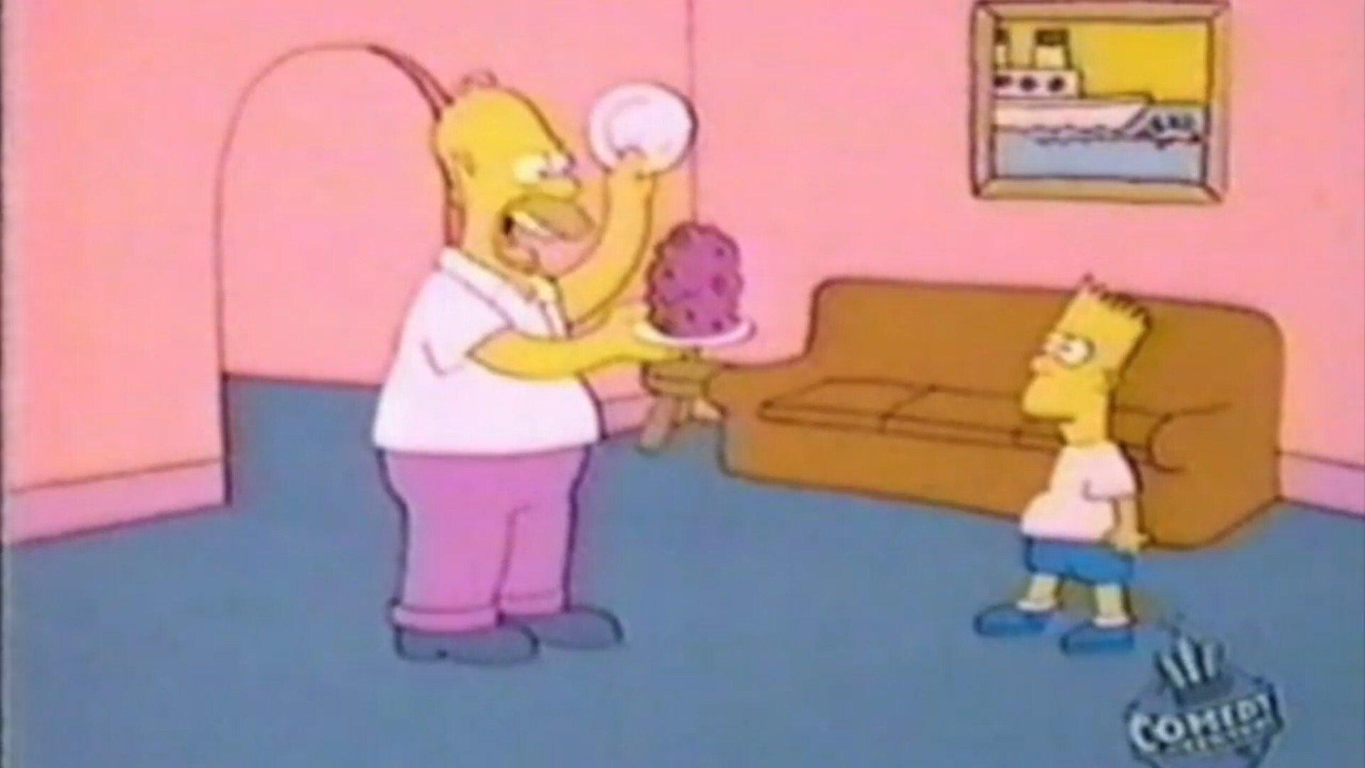 Still from Bart and Homer's Dinner