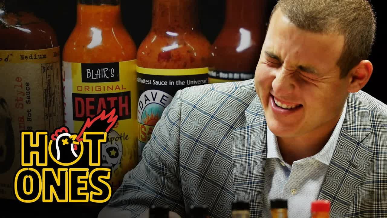 Still from Anthony Rizzo on Chicago Cubs Rivalries & Baseball Superstitions While Eating Spicy Wings