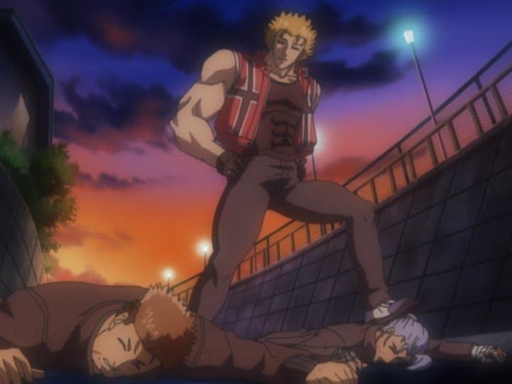 Still from Collapse of the Shinpaku Federation! The Crazy Fist Stealthily Approaches!