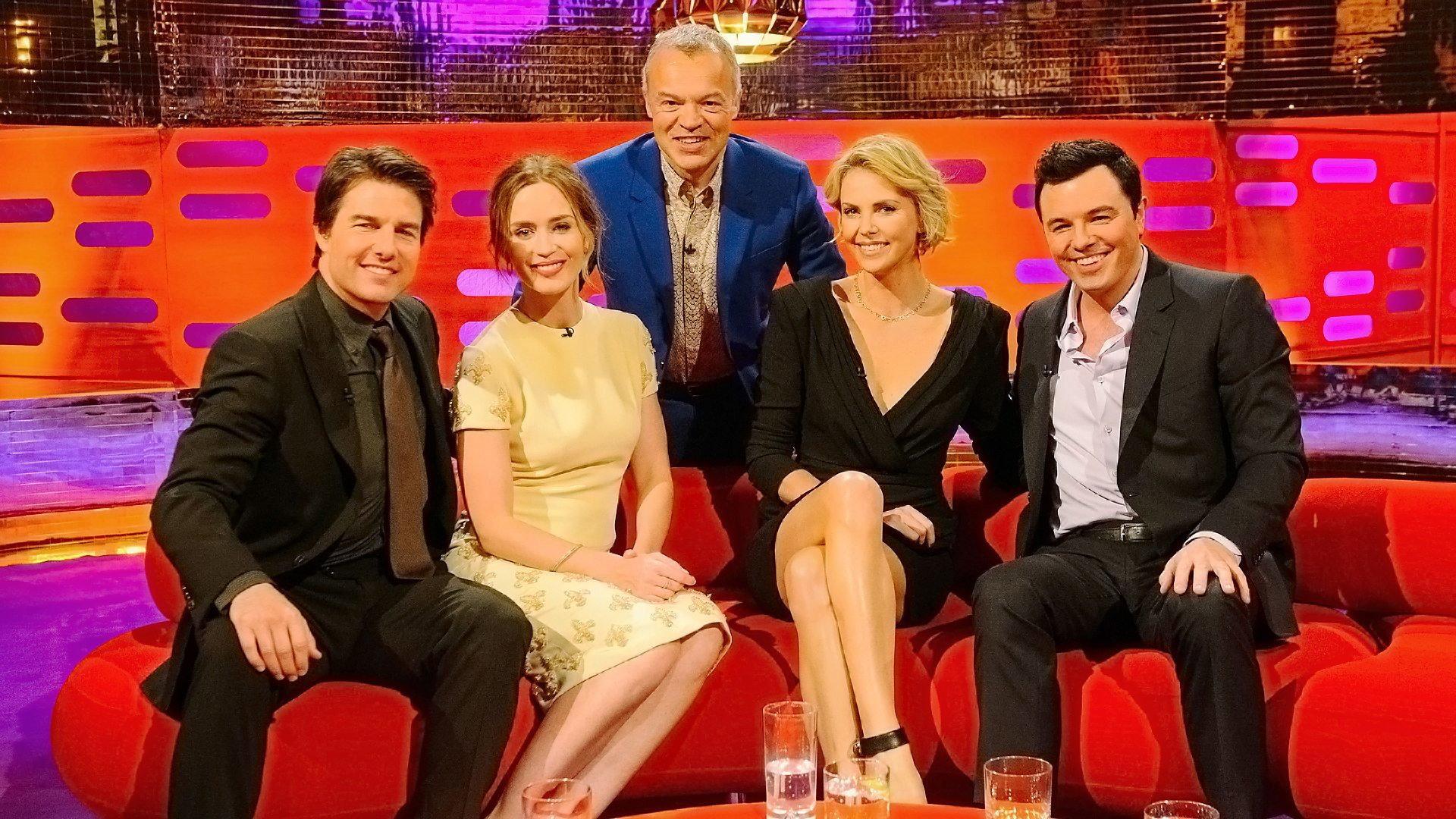 Still from Tom Cruise, Emily Blunt, Charlize Theron, Seth McFarlane