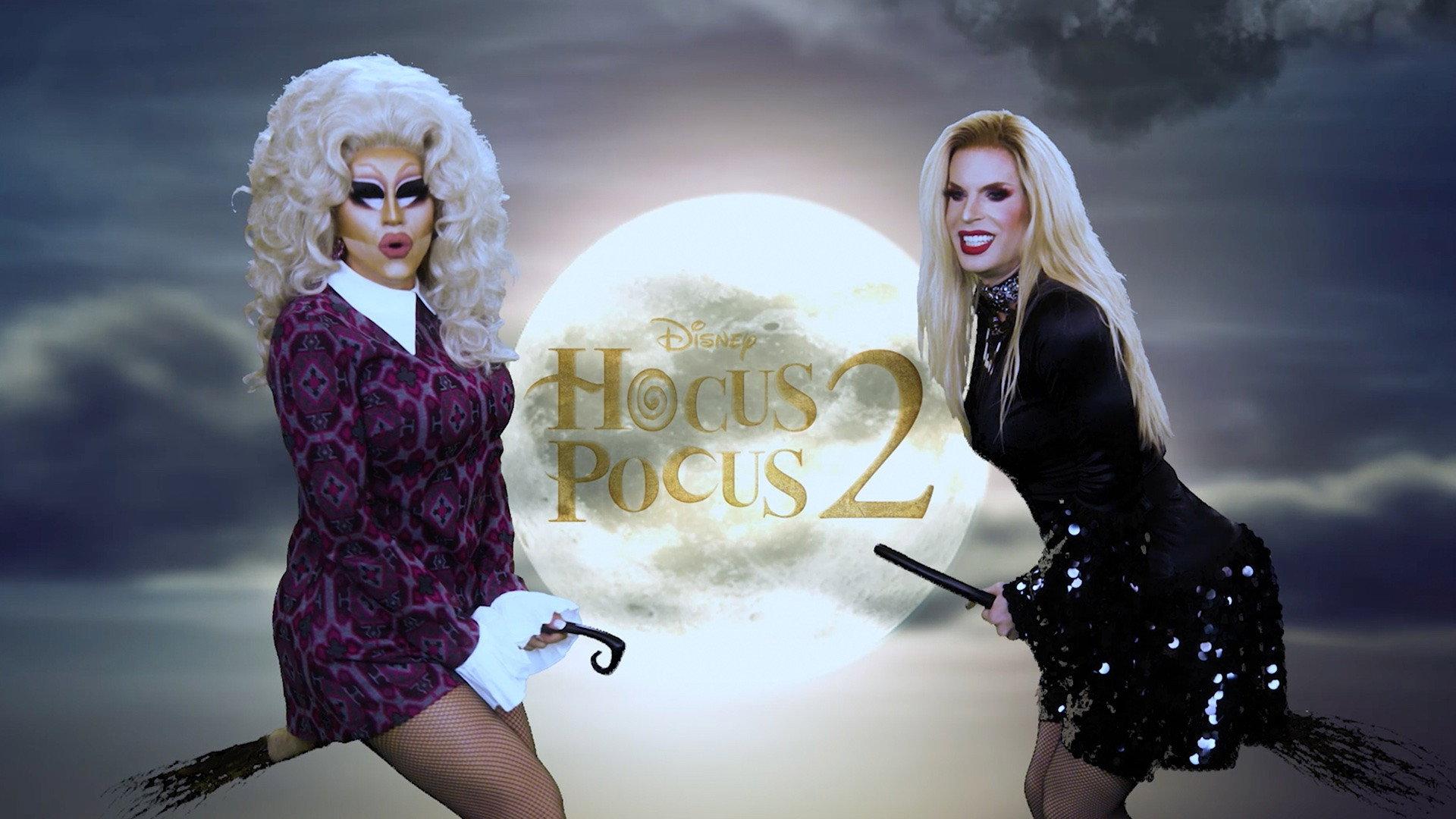 Still from Trixie and Katya React to Hocus Pocus 2 Trailer
