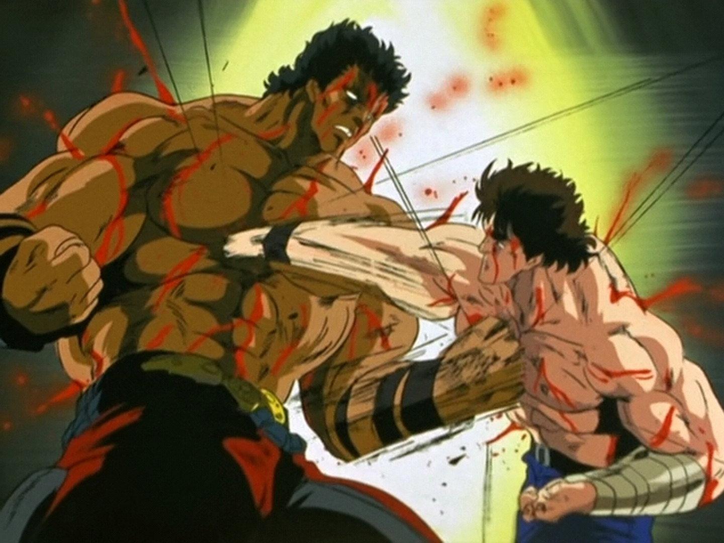 Still from Showdown at the North Star Mind and Body Training Ground! No One Can Stop Them Now!!