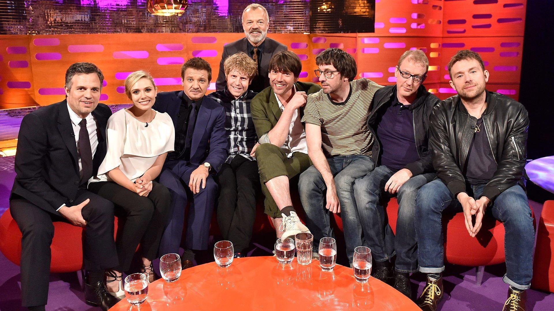 Still from Mark Ruffalo, Jeremy Renner, Elizabeth Olsen, Josh Widdicombe, Blur