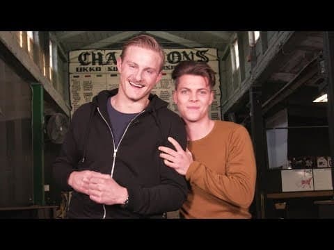 Still from Axe Throwing with Alexander Ludwig