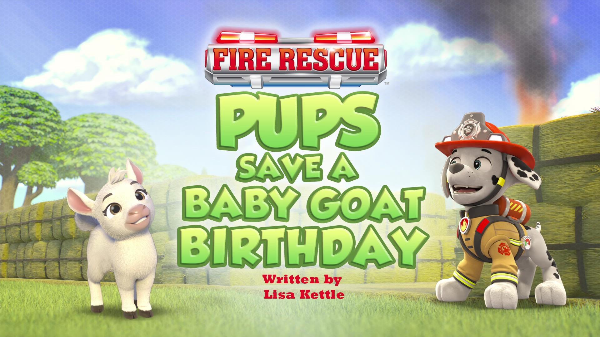 Still from Fire Rescue: Pups Save a Baby Goat Birthday